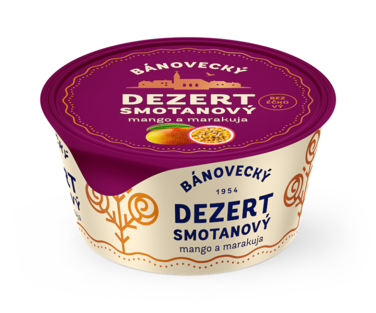 Smotanový dezert – mango a marakuja